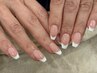 【Hand】フレンチネイル｜クリアベース｜特殊カラー＋¥1,000《フィルイン》