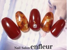 ネイルサロン アンフルール/大人可愛い☆飴色べっこうネイル