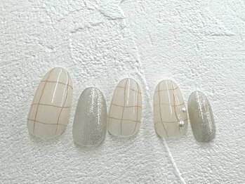 ソウ 難波店 nail salon Sou/チェックデザイン