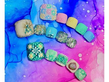 ティダ バイ リエネイル(TIDA by rienail)の写真/新規限定：【foot(アートし放題）120分¥8000】持ち込みOK！デザインにお悩みの方にはサンプルのご用意有♪