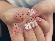 アイネイルズ 梅田店(I nails)/キラキラドットリボン