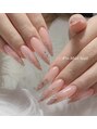 ピオミエルネイル 新宿(pio miel nail) クリスタルリボンが可愛い、透明感あふれる指先!