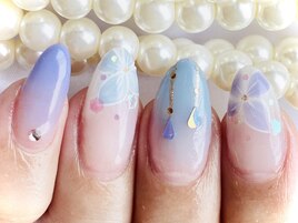 紫陽花グラデーションネイル