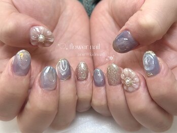 ノアール(noir)/ぷっくりお花/持ち込みデザイン