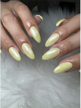 フラワーズネイル(flowers nail)/ミルキーイエロー