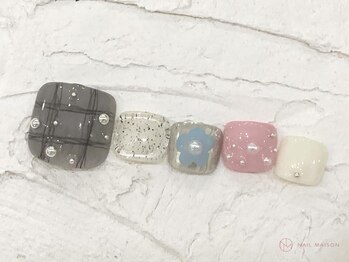 ネイルメゾン 池袋店(NAIL MAISON)/ゆるチェックフラワー¥9000