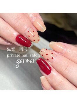 ジェルメ(germer)/流行♪ミニハードットネイル♪
