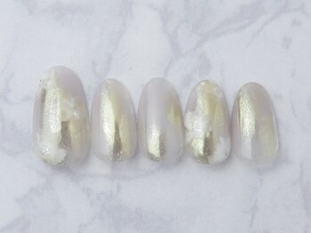 イエナネイル 都立大学(Yena Nail)/フラワー/水彩/ミラー