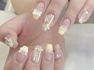 イエローフレンチとレースネイル