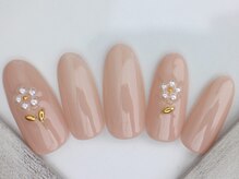 ネイルサロン あかねいろ/秋冬　ワイヤー　大人フラワー