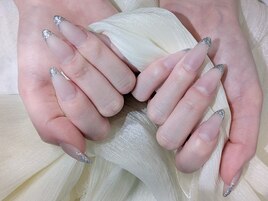 【スカルプ】マットラメフレンチ