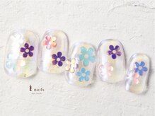 ジェミーネイル エビス(Jemiy nail ebisu)/花オーロラホロクリア8900yen