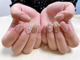 ぷっくりフラワーネイル