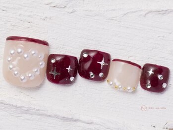 ネイルメゾン 池袋店(NAIL MAISON)/ハートパールボルドー¥11000