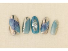 ヴァンネイル(VINGT NAIL nail&eye beauty)/ミラーを使った海ネイル