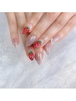 ディアリーネイル(Dearly Nail)/苺ネイル