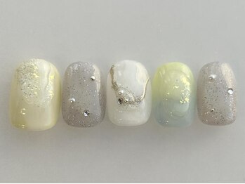 アイネイルズ 池袋店(I-nails)/イエローラメニュアンス
