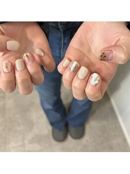 プライベートネイルサロン(private nail salon)/グレージュ×MIXラメ