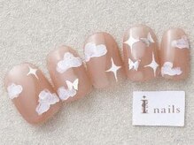 アイネイルズ 三宮店(I nails)/ワンホン雲ネイル￥8500
