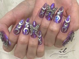 ブルーミラー×蝶ネイル