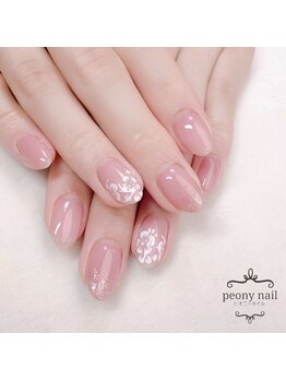 ピオニーネイル(peony nail)/シンプル　フラワーアート