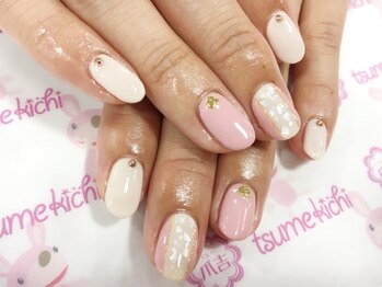 ネイルサロン 爪吉/シェル×ラインで華奢見え効果♪