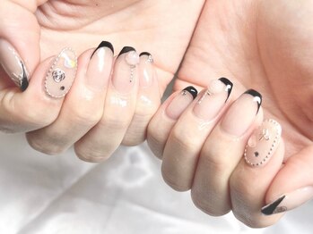 リゲルグロウ 六本木(RIGEL Glow)/黒フレンチ　ローズ