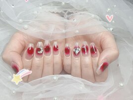 バレンタインネイル
