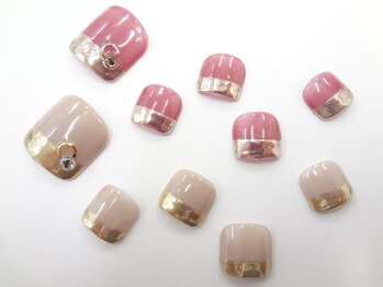 ネイルサロン クイール 小山店(NAIL SALON QUILL)/ワンカラー×先端ミラー
