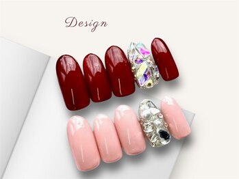 ワンカラー＋ストーン埋め尽くし