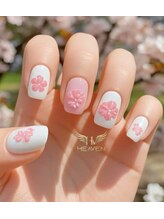 ヘブン ネイル 鶯谷(HEAVEN Nail)/Pink Flowers Design Nails