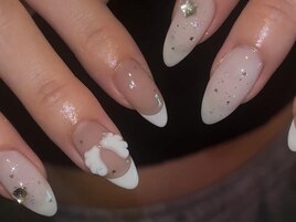 韓国フレンチ星ラメ羽