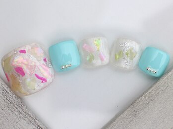 ネイルサロン あかねいろ/春夏フット シェル ニュアンス