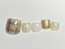クレモアネイル 池袋西口店(CLEMORE NAIL)/ゴールドチェックネイル