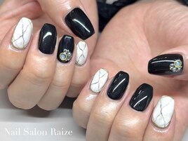 大理石ネイル/モノクロネイル