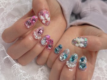 フェルタム バイ アリスボーテ 渋谷(Feltam by Arys beaute)の写真/ピンク系♪うるうるもゴテゴテもお好きな方へ◎毎日が楽しくなるネイルデザインときっと出会える*[韓国]