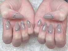 レアネイル 新宿(le'a nail)/ラメラインデザイン
