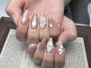 持ち込み立体お花ネイル