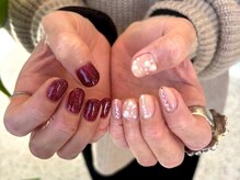 フリープ タクタ(freep tacta)/ボルドーラメ×パール敷き詰め