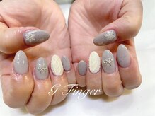 ジーフィンガー 大井町店(G Finger)/ガーリー♪リボンとニットネイル
