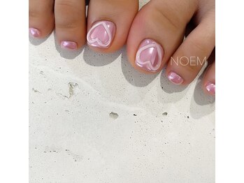 ノエム ネイルサロン(NOEM)/ぷっくりハート×フットネイル