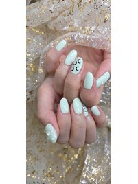 月&バブルネイル