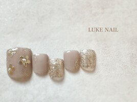 ミラーフラワーフットネイル