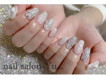 ホワイトリボンキルティングnail