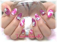 ツメカザリ(TsumekazaRi)/ピンクフラワー★Violetタイダイ