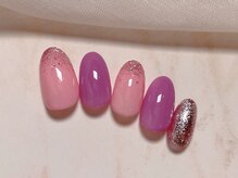 ルームヘアネイル 曙橋店(Room hair nail)/ピンクラメがけネイル