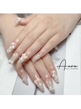 オーラネイル(Aura Nail)/キラ盛りリボンネイル