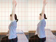 合の手の雰囲気（肩の上がりやすさは背骨の柔軟性も重要です。）