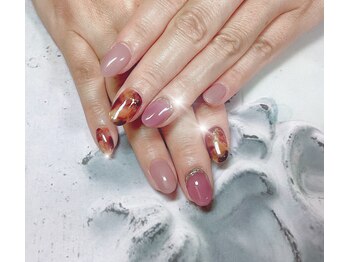 ハッピービューティー(Happy Beauty)/秋のべっこうネイル