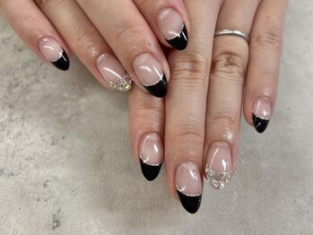 ネイルサロン ドゥ(Nail Salon Doux)/【ラテリア】黒フレンチ